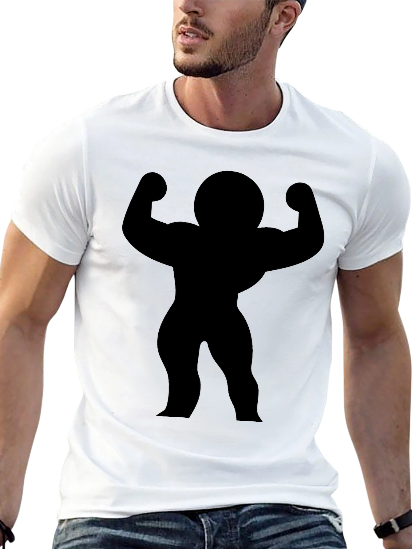 Black Muscle Man Silhouette T-Shirt
