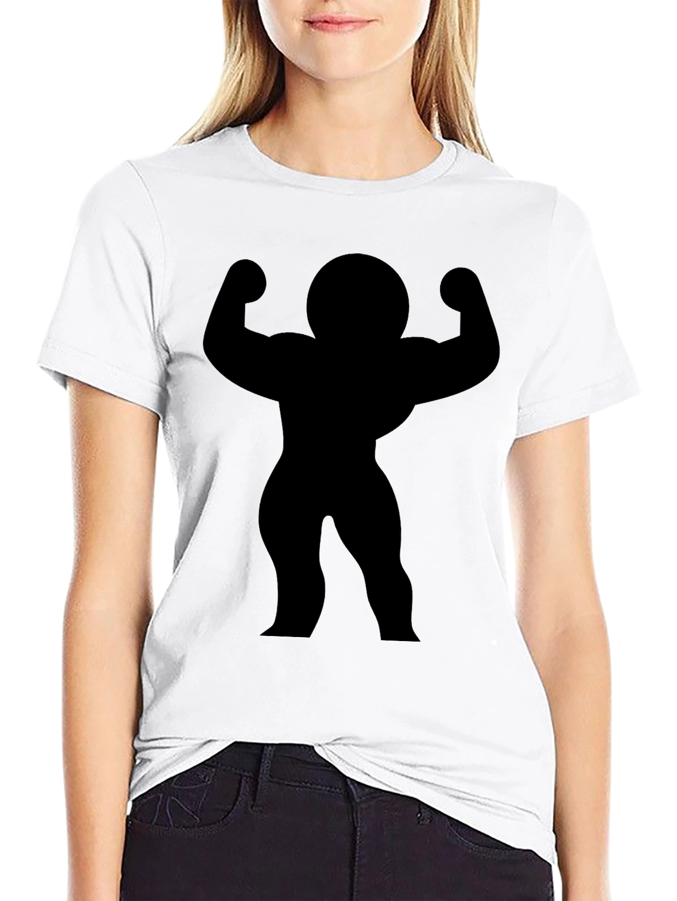 Black Muscle Man Silhouette T-Shirt