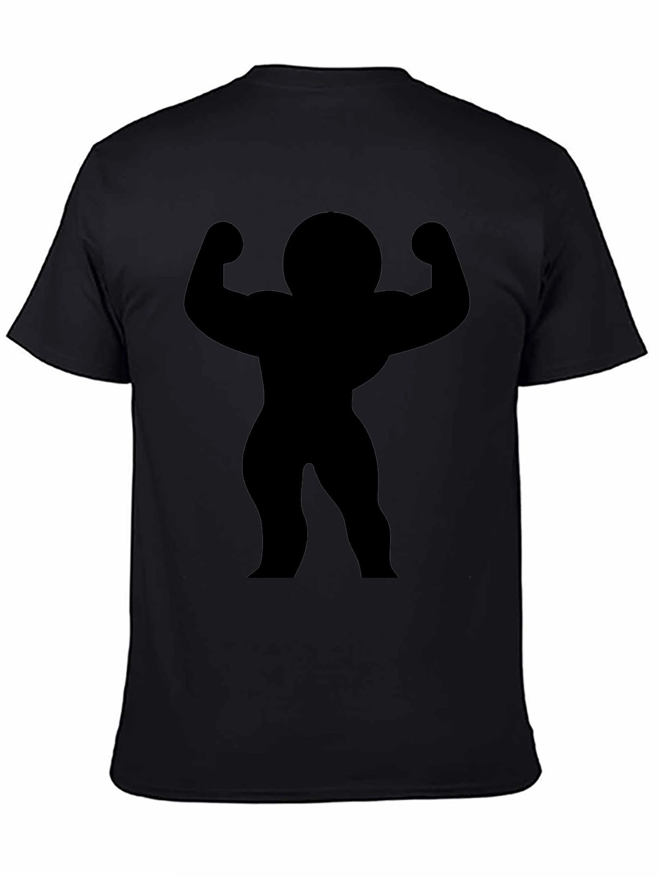 Black Muscle Man Silhouette T-Shirt