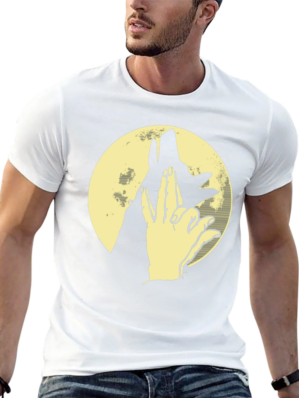 Shadow Puppet Wolf Graphic Tee - Black