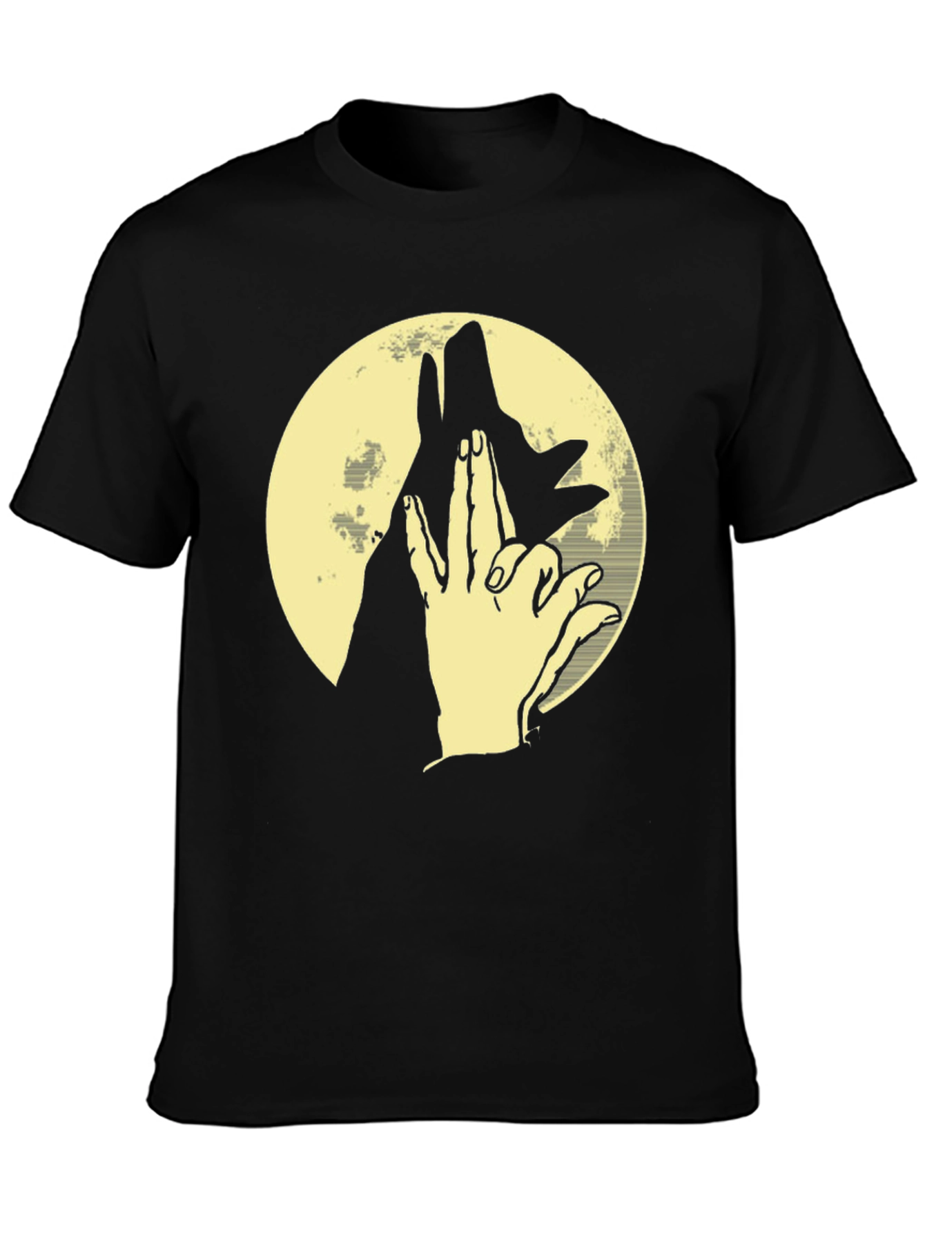 Shadow Puppet Wolf Graphic Tee - Black