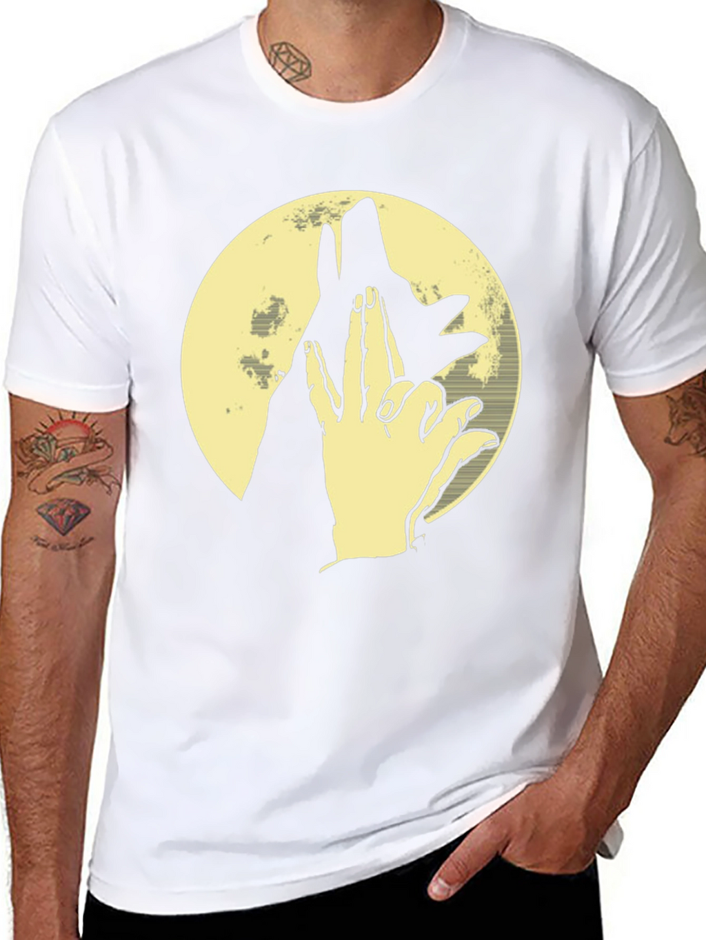 Shadow Puppet Wolf Graphic Tee - Black