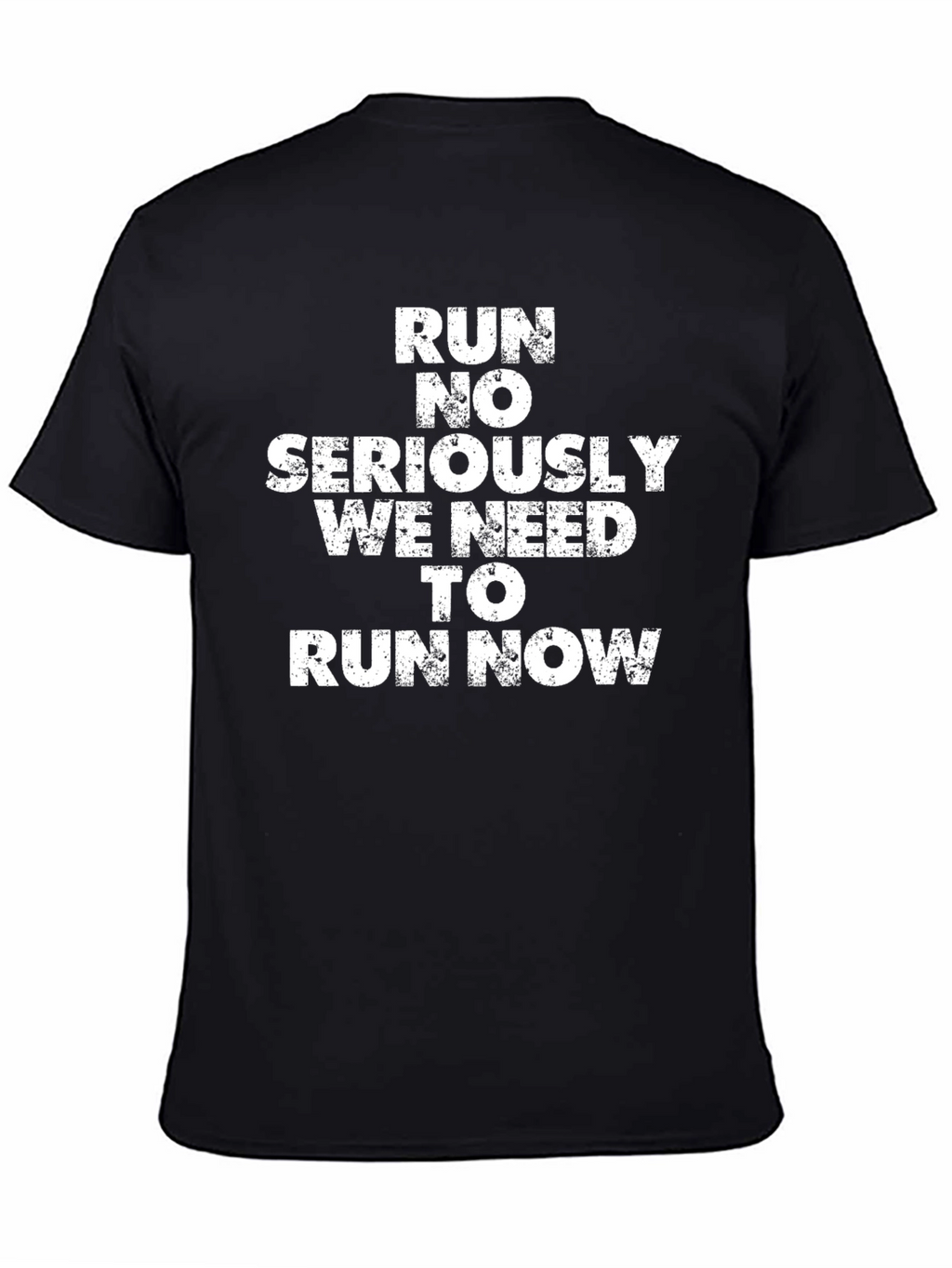 Run No Seriously Mens Black Graphic Tee