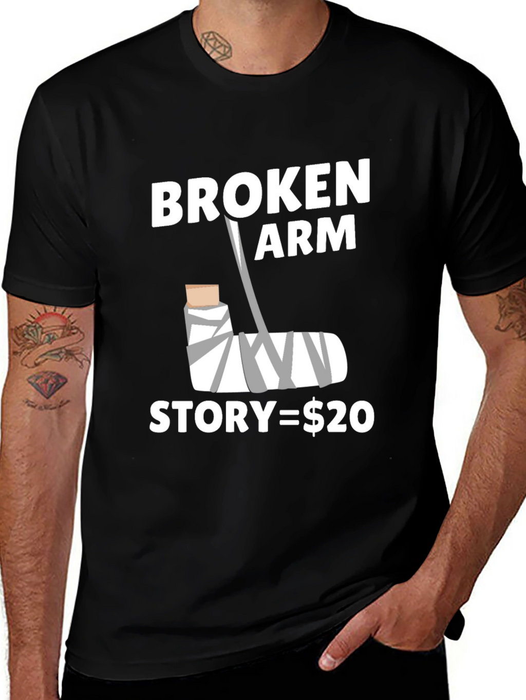 Broken Arm Story Funny Graphic Tee