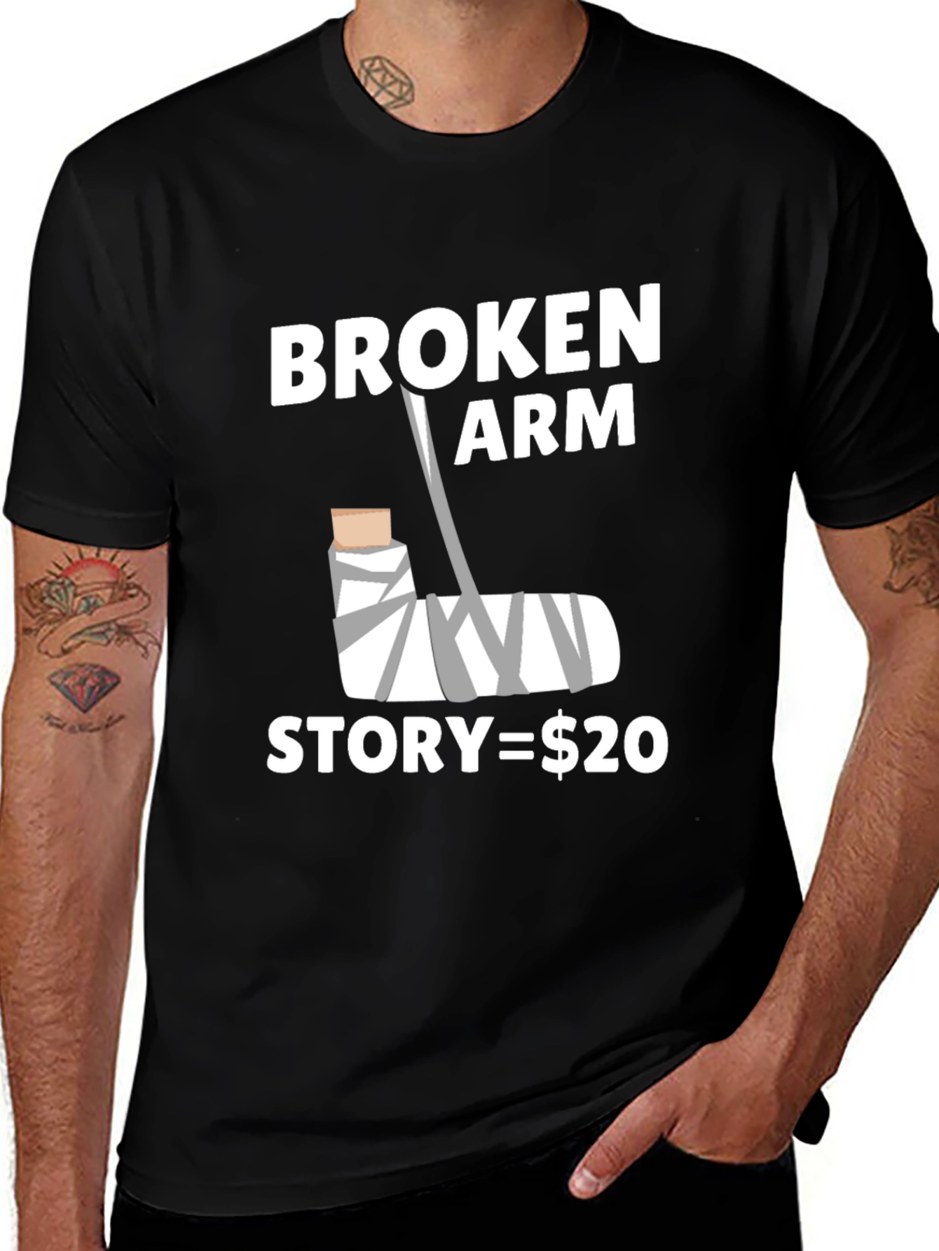 Broken Arm Story Funny Graphic Tee