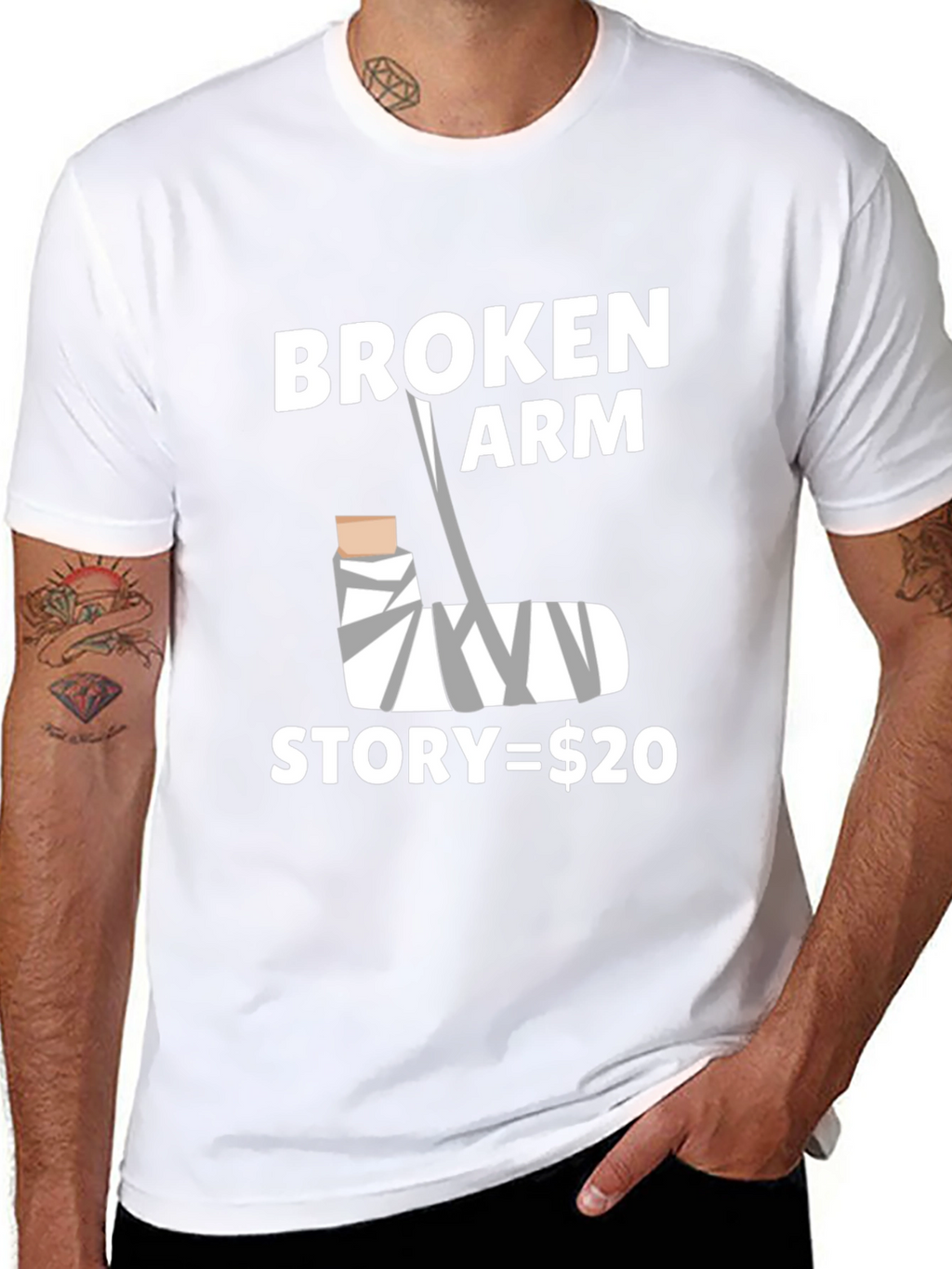 Broken Arm Story Funny Graphic Tee