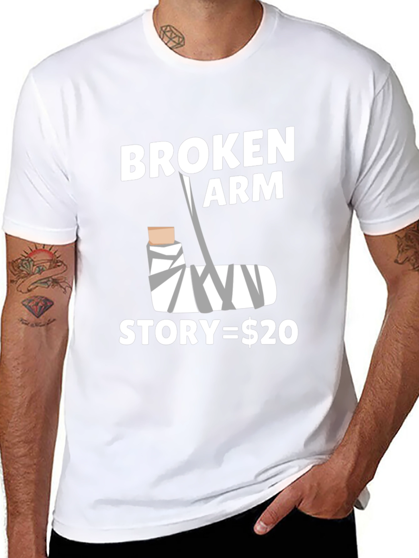 Broken Arm Story Funny Graphic Tee