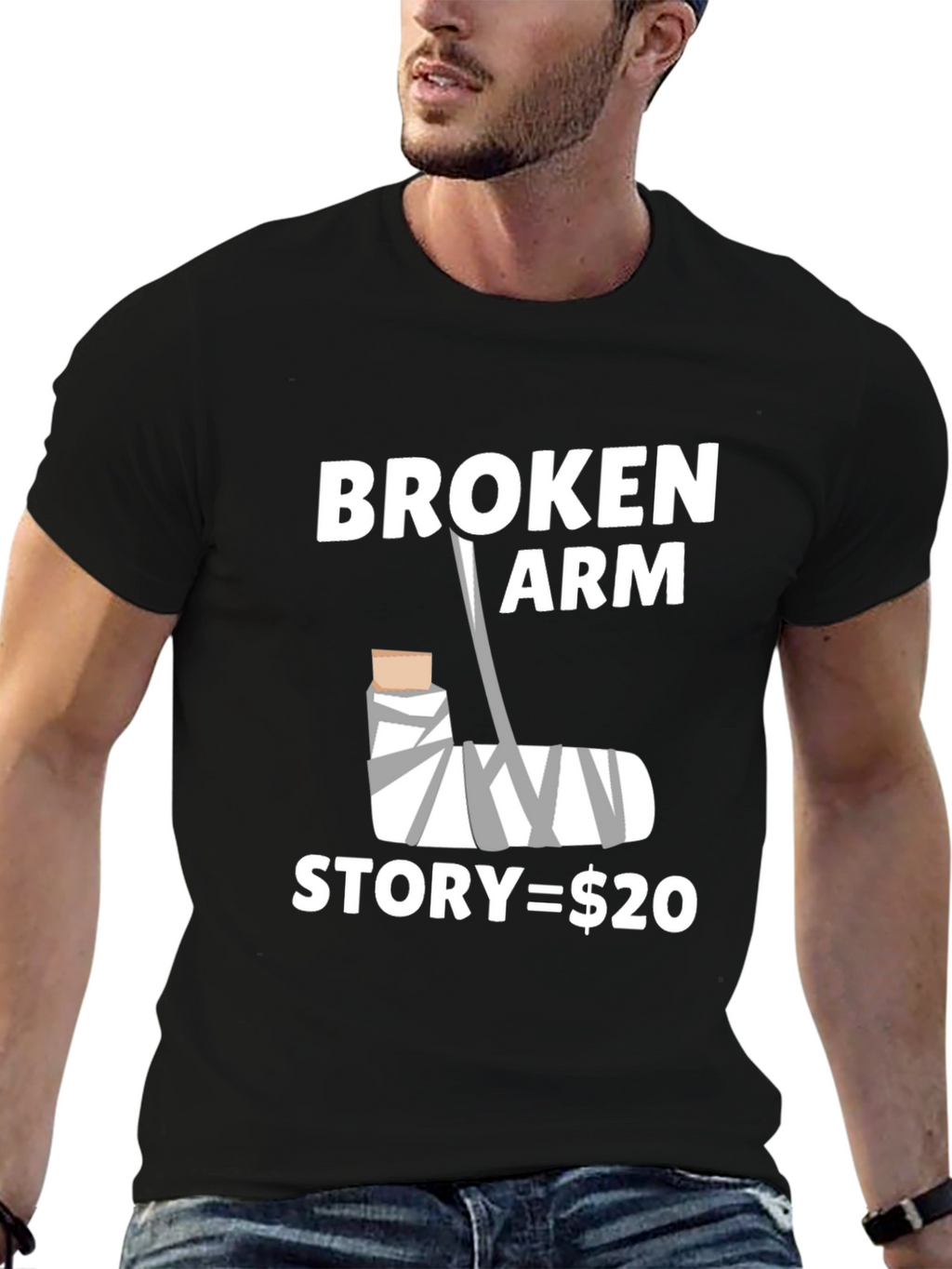 Broken Arm Story Funny Graphic Tee