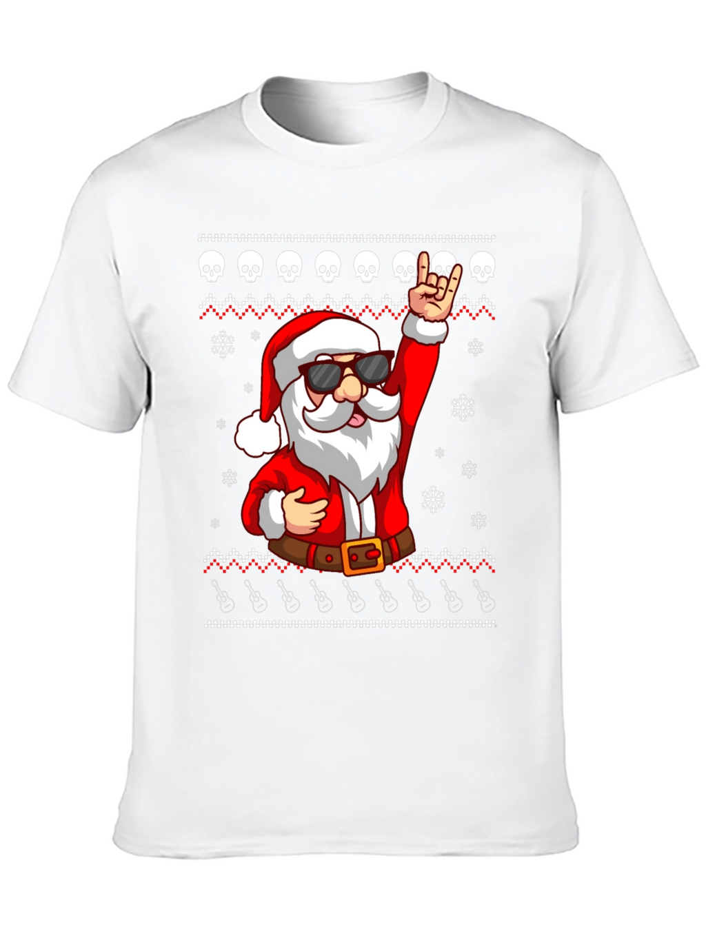 Rockin Santa Ugly Christmas T-Shirt