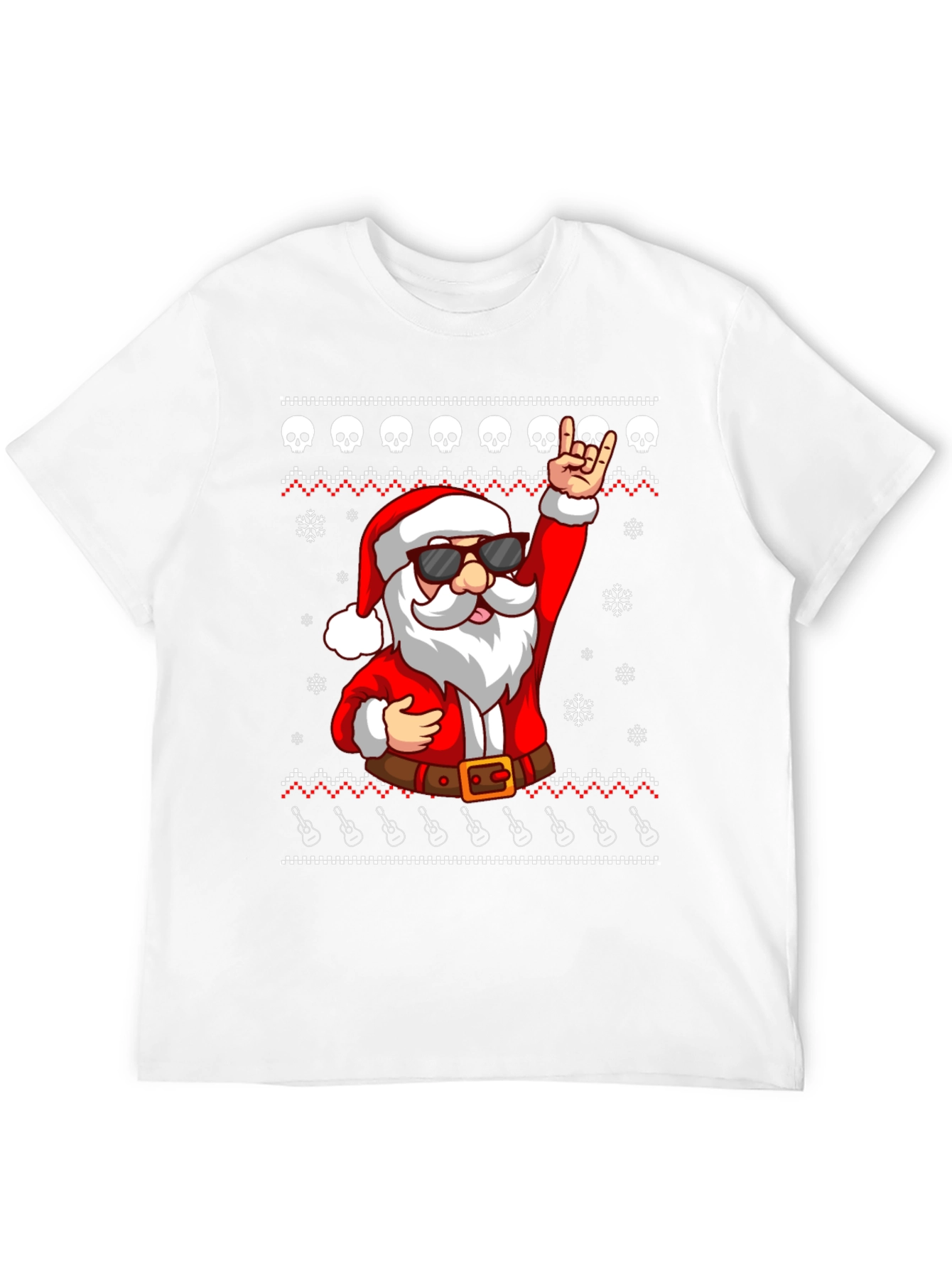 Rockin Santa Ugly Christmas T-Shirt