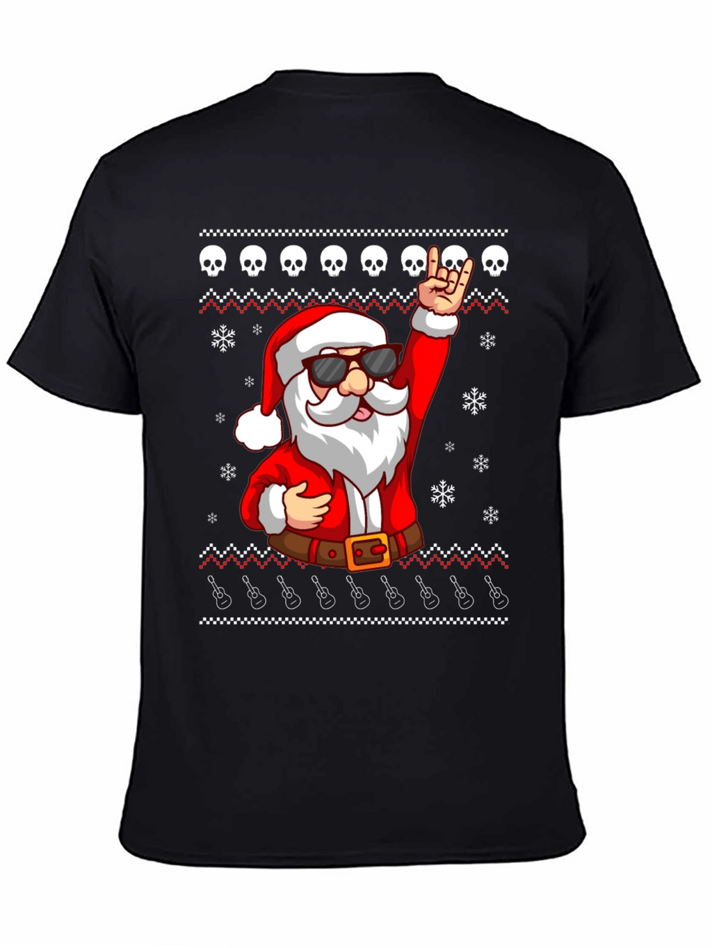 Rockin Santa Ugly Christmas T-Shirt