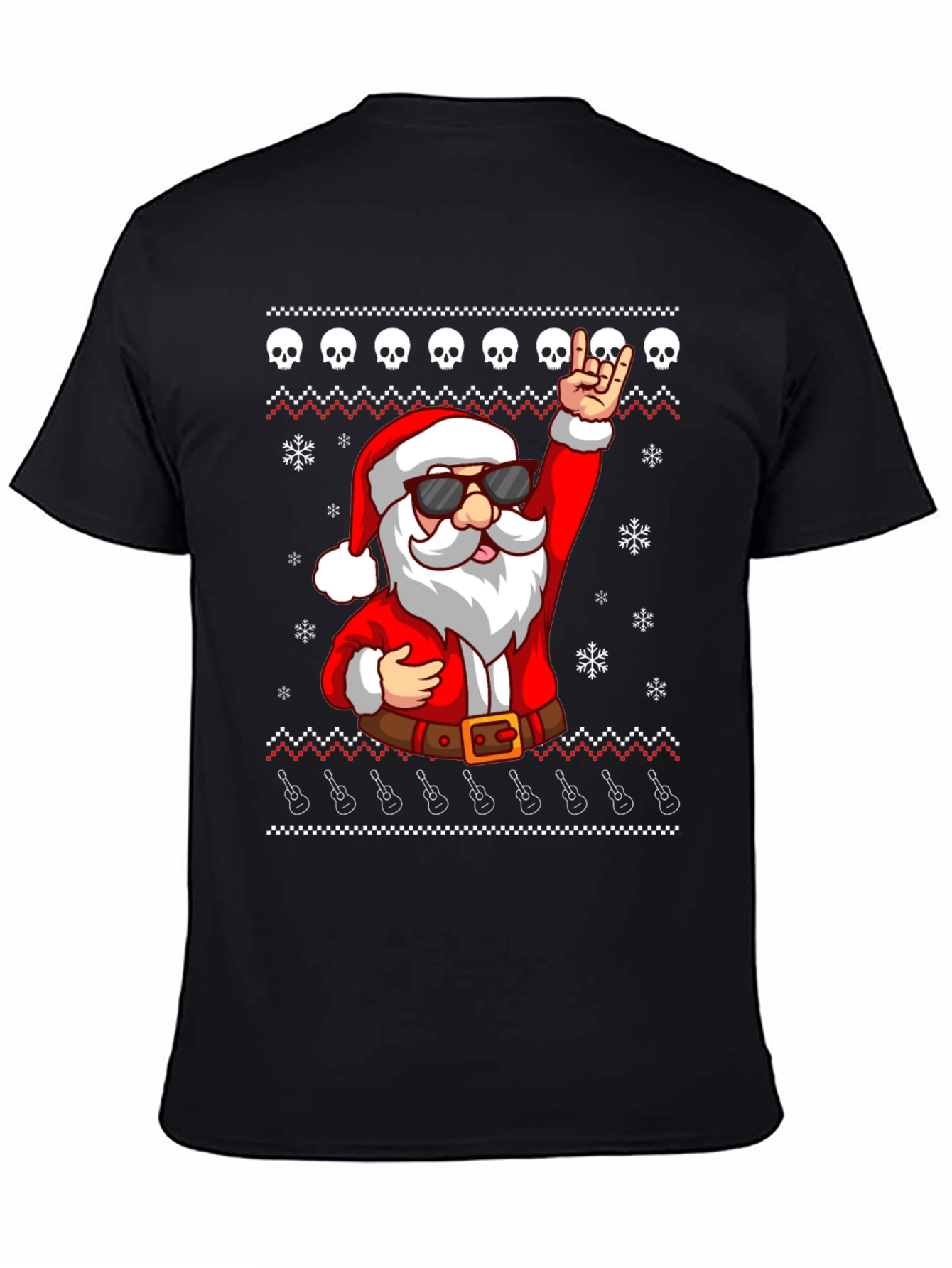 Rockin Santa Ugly Christmas T-Shirt