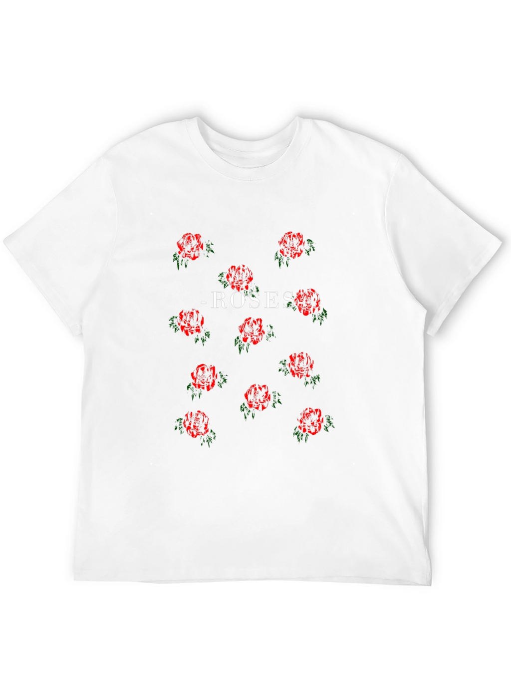 Roses Patterned Black T-Shirt