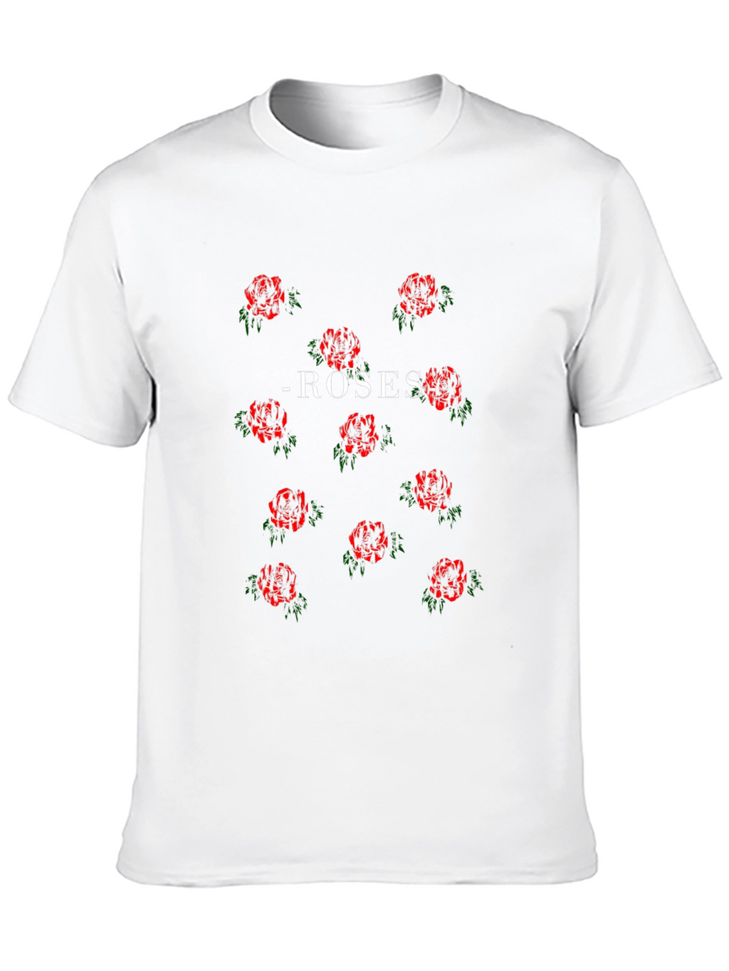 Roses Patterned Black T-Shirt