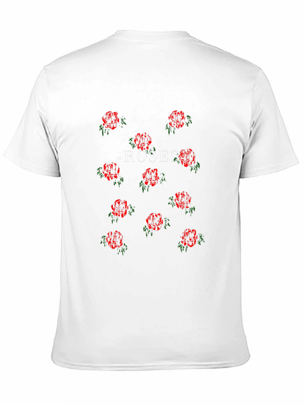Roses Patterned Black T-Shirt