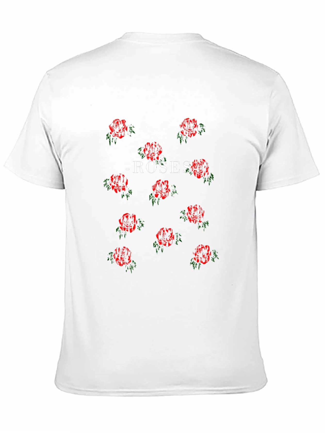 Roses Patterned Black T-Shirt