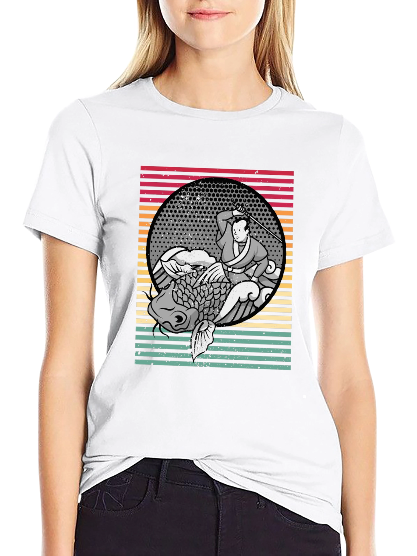 Samurai Koi Fish Graphic Tee