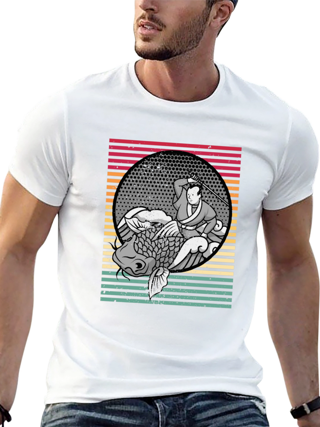 Samurai Koi Fish Graphic Tee