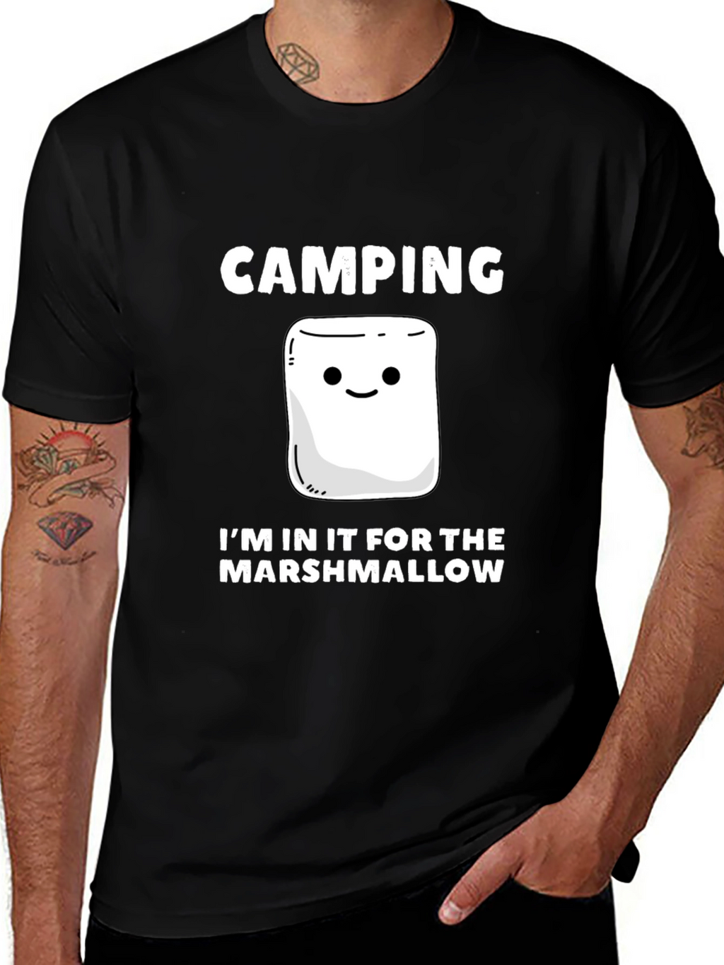 Camping Marshmallow T-Shirt - Funny Campfire Tee