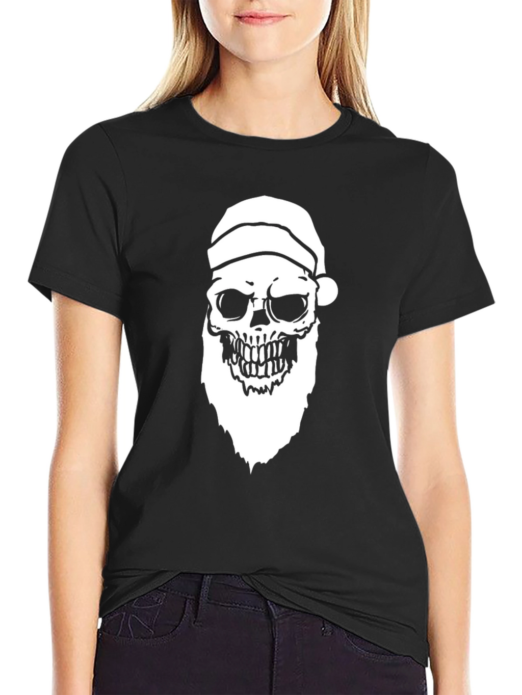 Santa Skull Graphic Tee - Holiday Humor
