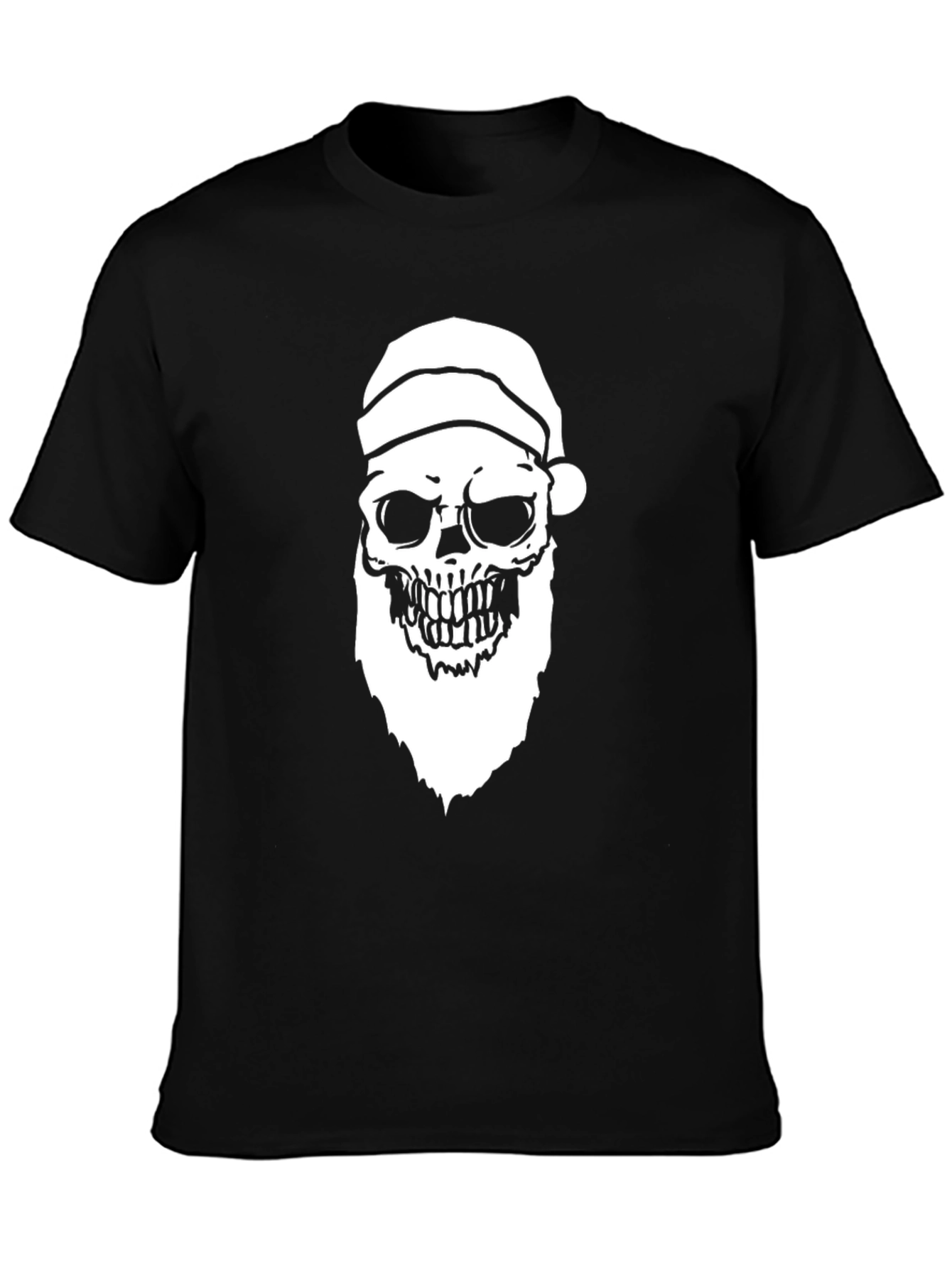 Santa Skull Graphic Tee - Holiday Humor