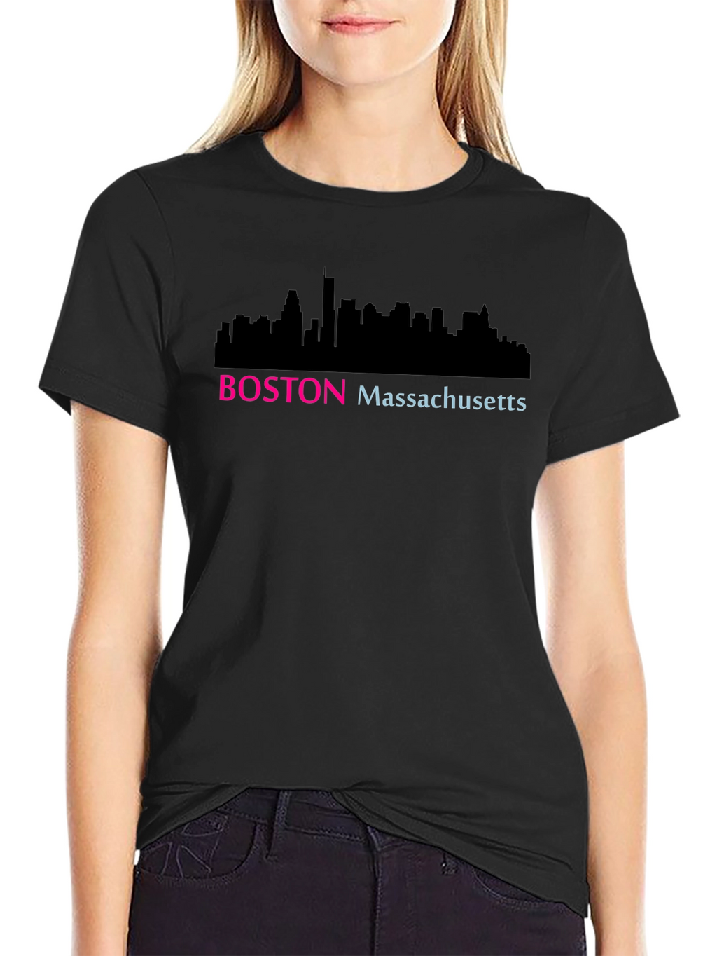 Boston Skyline T-Shirt - Massachusetts Cityscape Tee