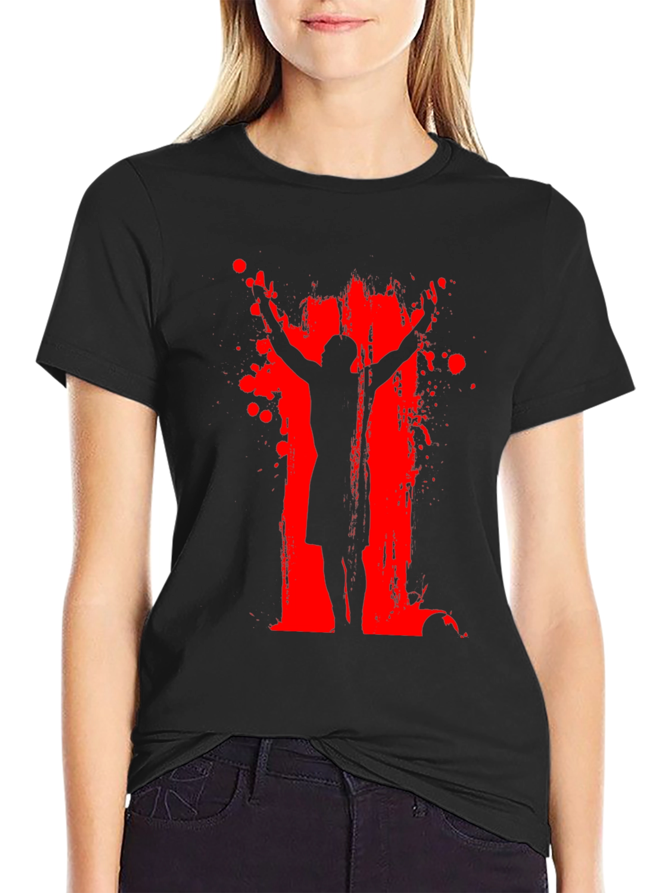 Abstract Graphic Print Crewneck T-Shirt