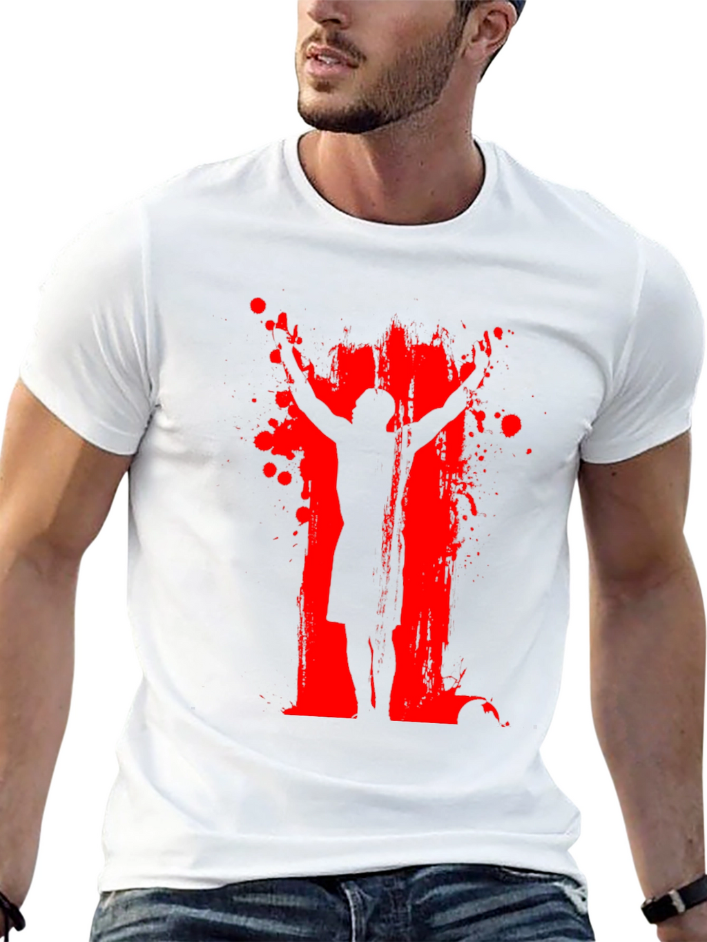 Abstract Graphic Print Crewneck T-Shirt