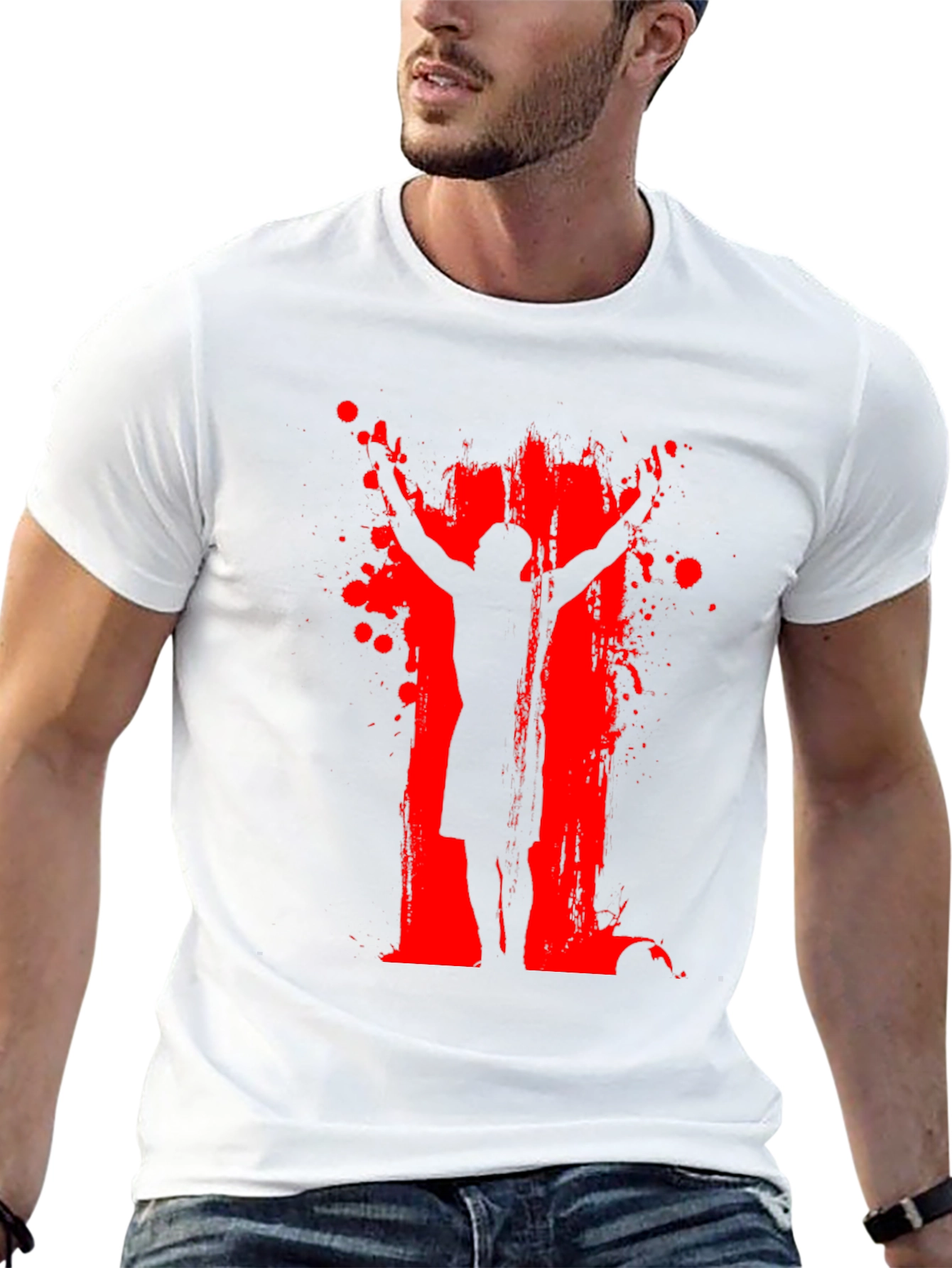 Abstract Graphic Print Crewneck T-Shirt