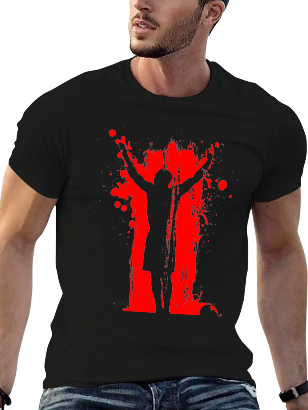 Abstract Graphic Print Crewneck T-Shirt