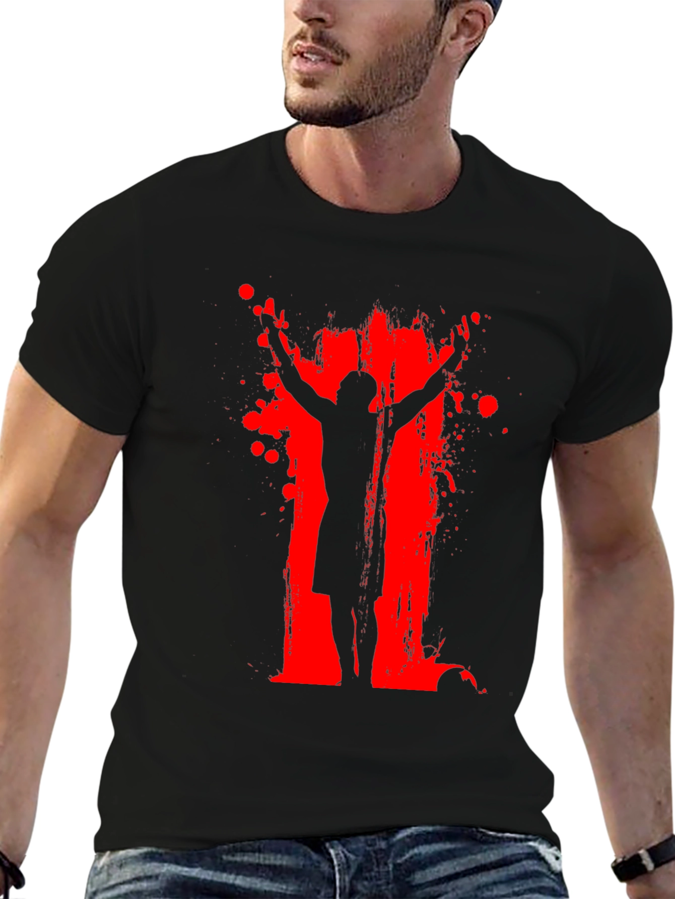 Abstract Graphic Print Crewneck T-Shirt