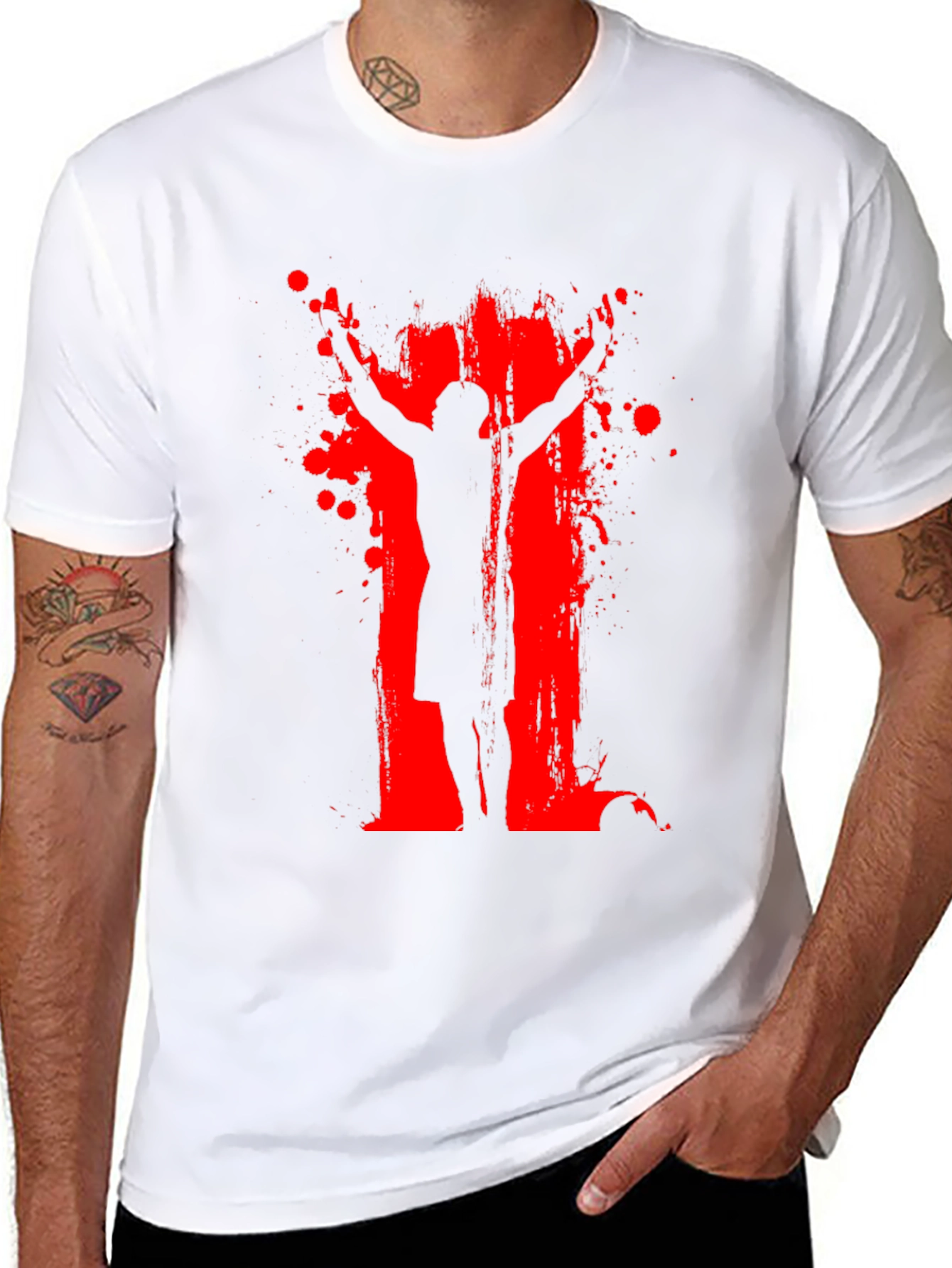 Abstract Graphic Print Crewneck T-Shirt