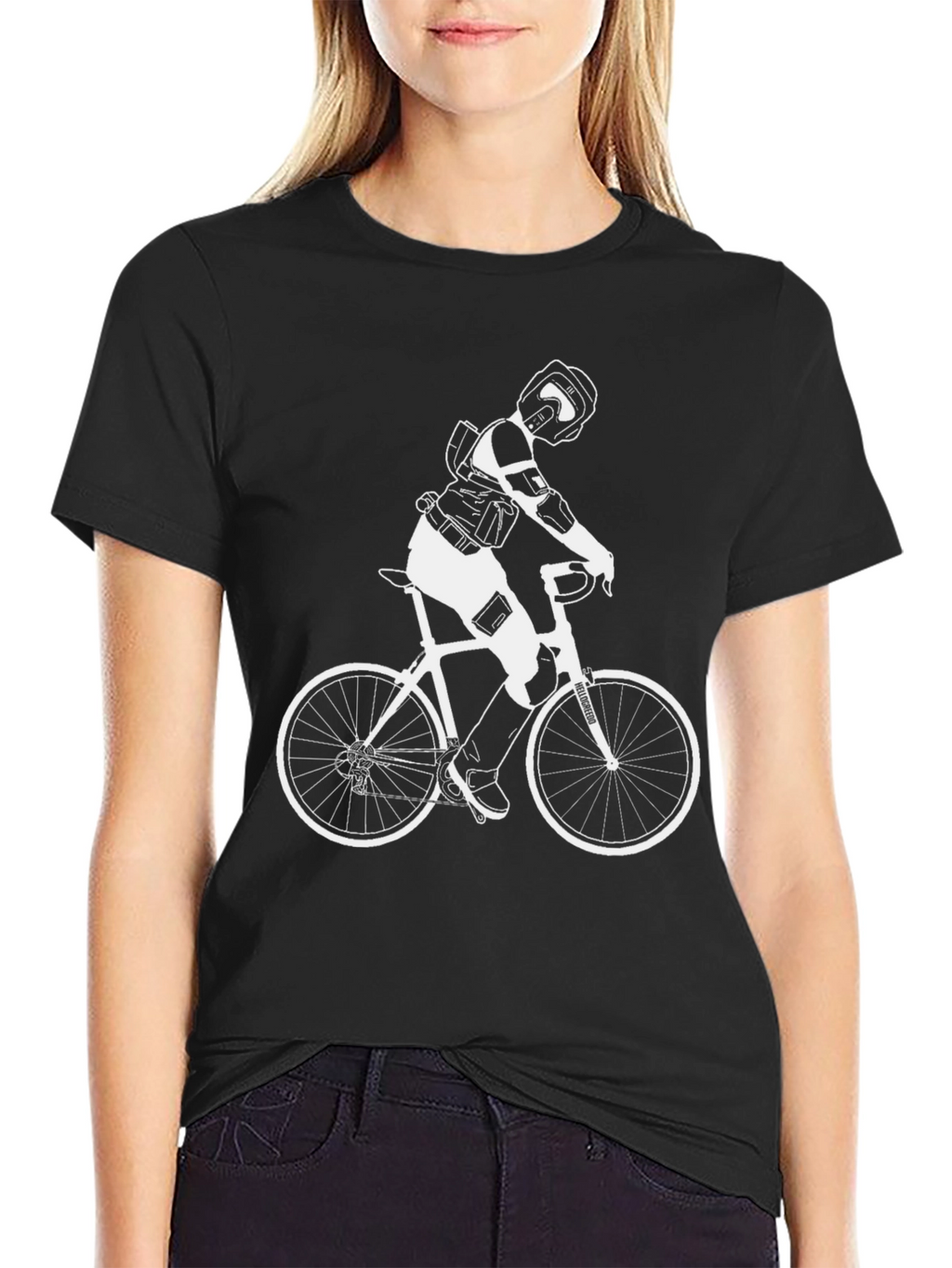 Black Bike Rider Graphic T-Shirt