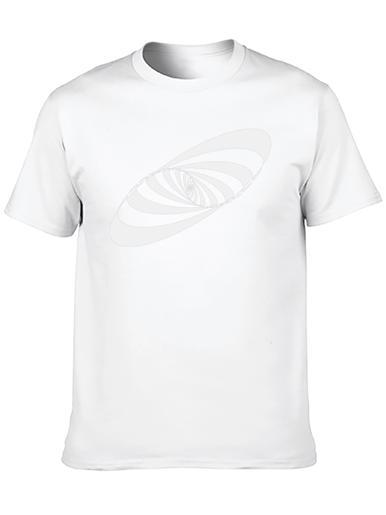 Optical Illusion Swirl Graphic Tee - Black Cotton