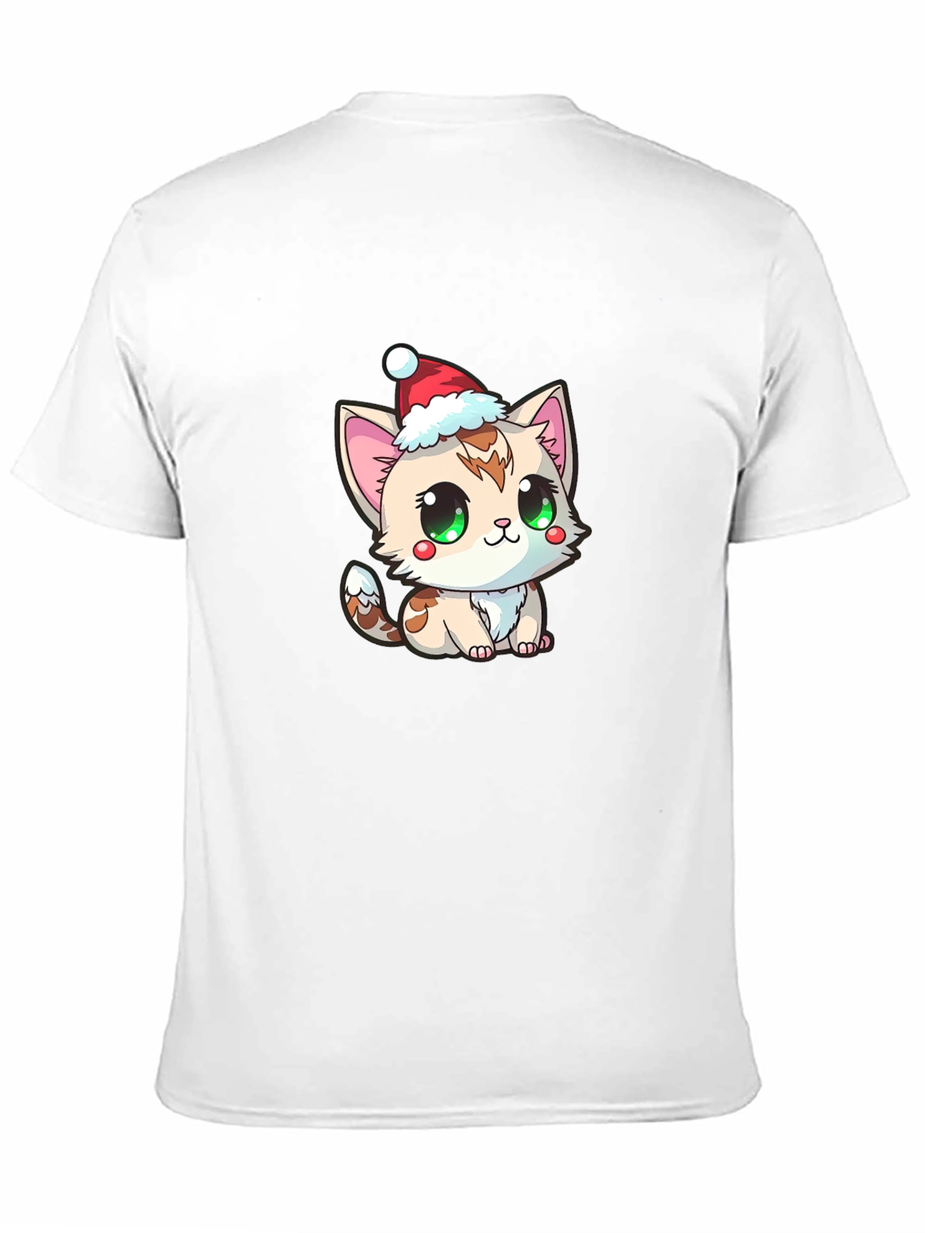 Cute Kitten in Santa Hat Graphic Tee