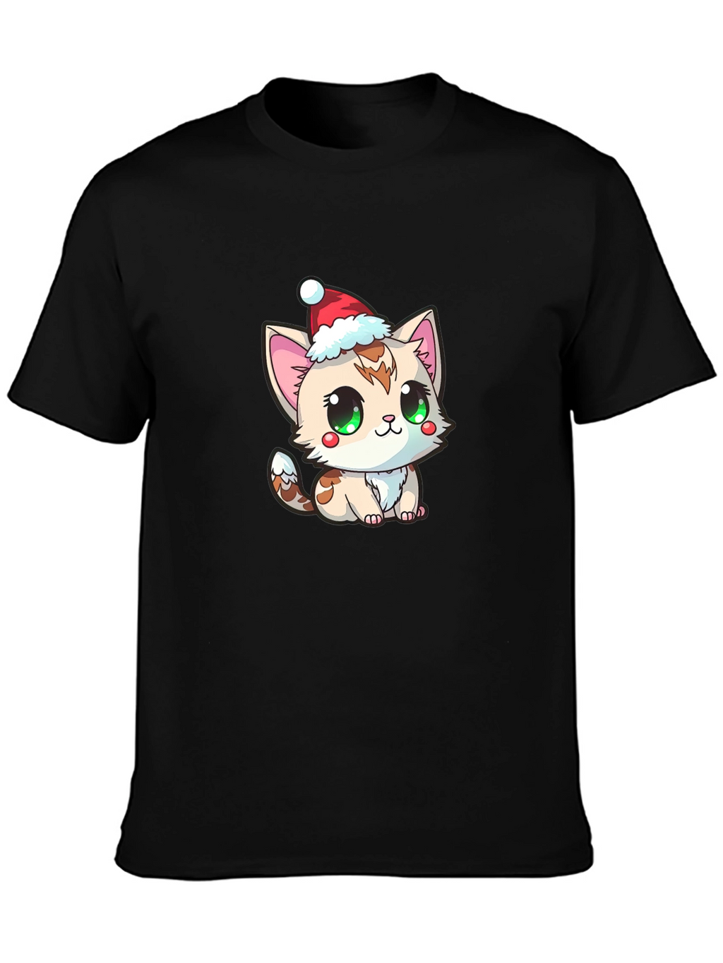 Cute Kitten in Santa Hat Graphic Tee