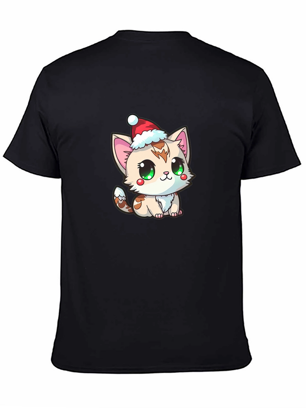 Cute Kitten in Santa Hat Graphic Tee