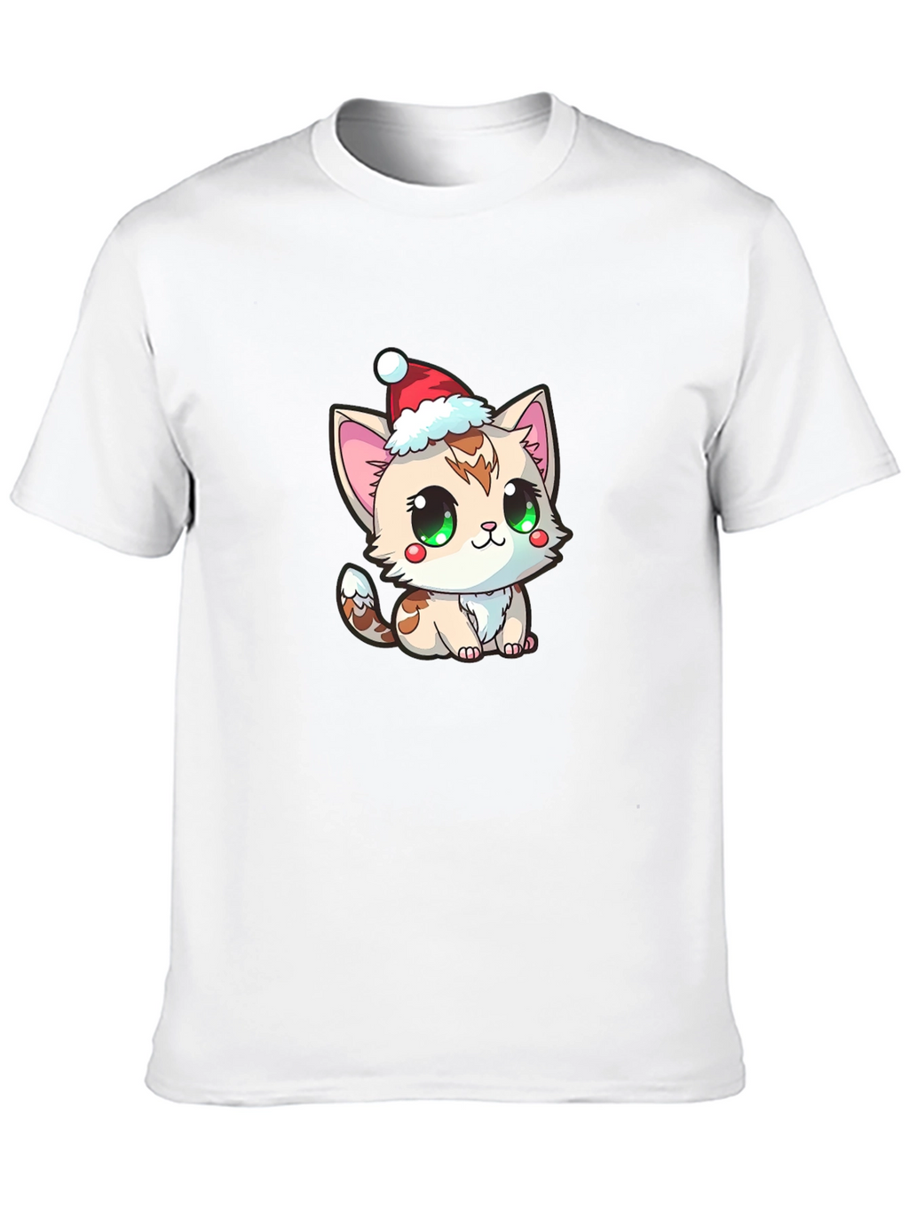 Cute Kitten in Santa Hat Graphic Tee