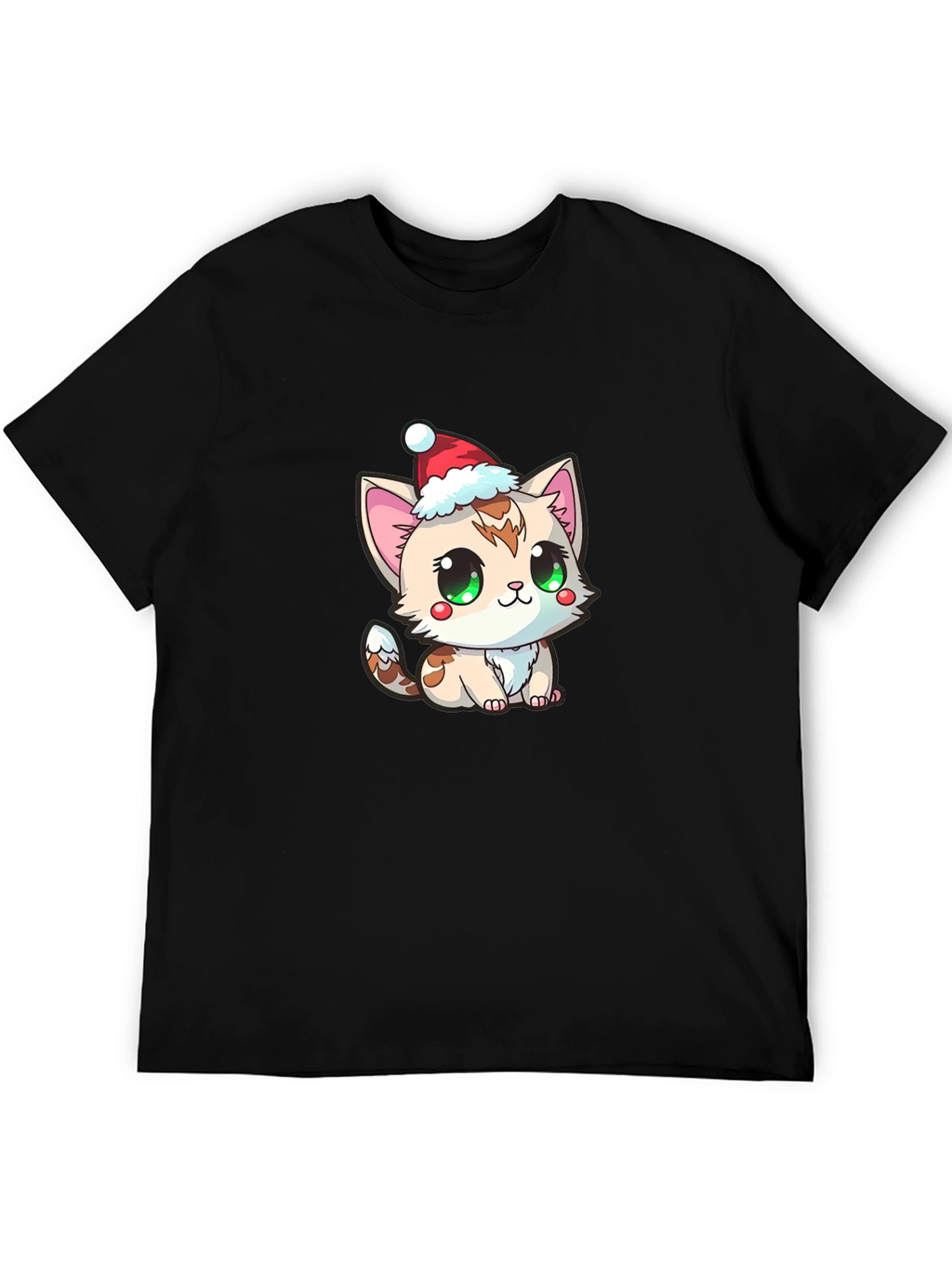 Cute Kitten in Santa Hat Graphic Tee