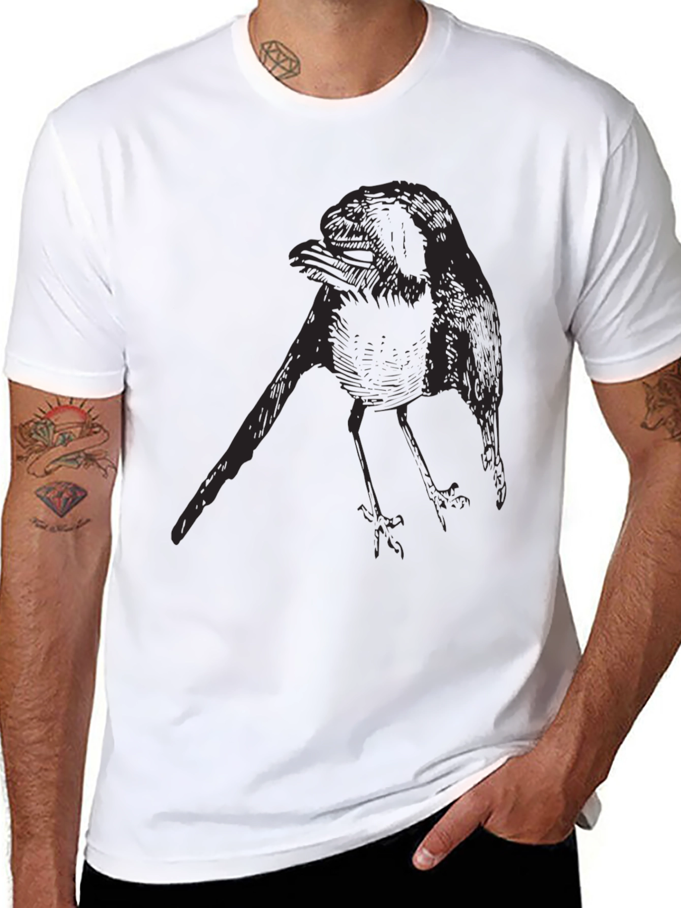Black Crow Graphic Tee - Mens Casual Style