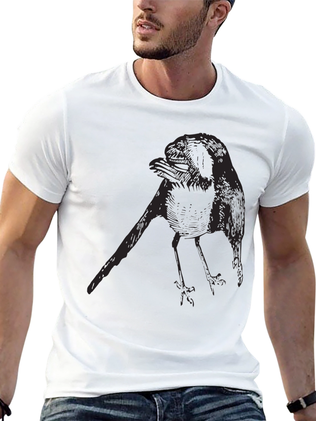 Black Crow Graphic Tee - Mens Casual Style