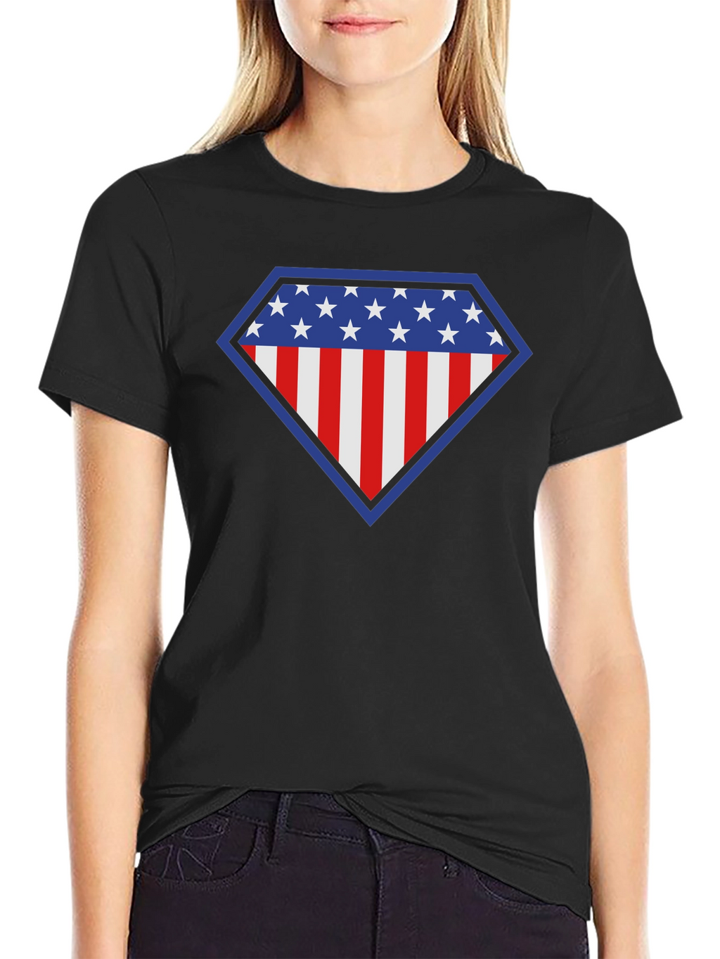 American Flag Shield Graphic Tee - Patriotic Style