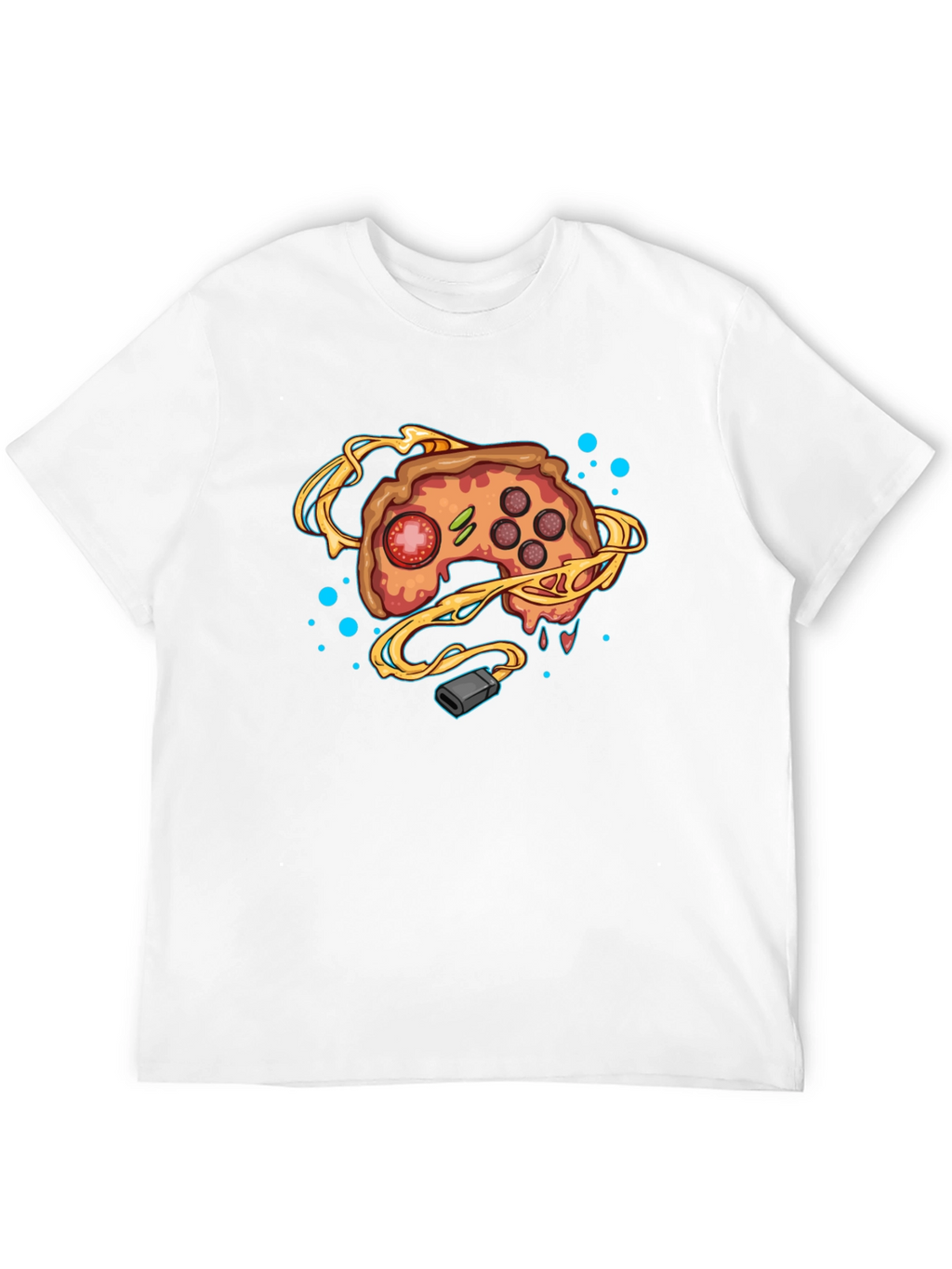 Gamer Pizza Controller Black T-Shirt