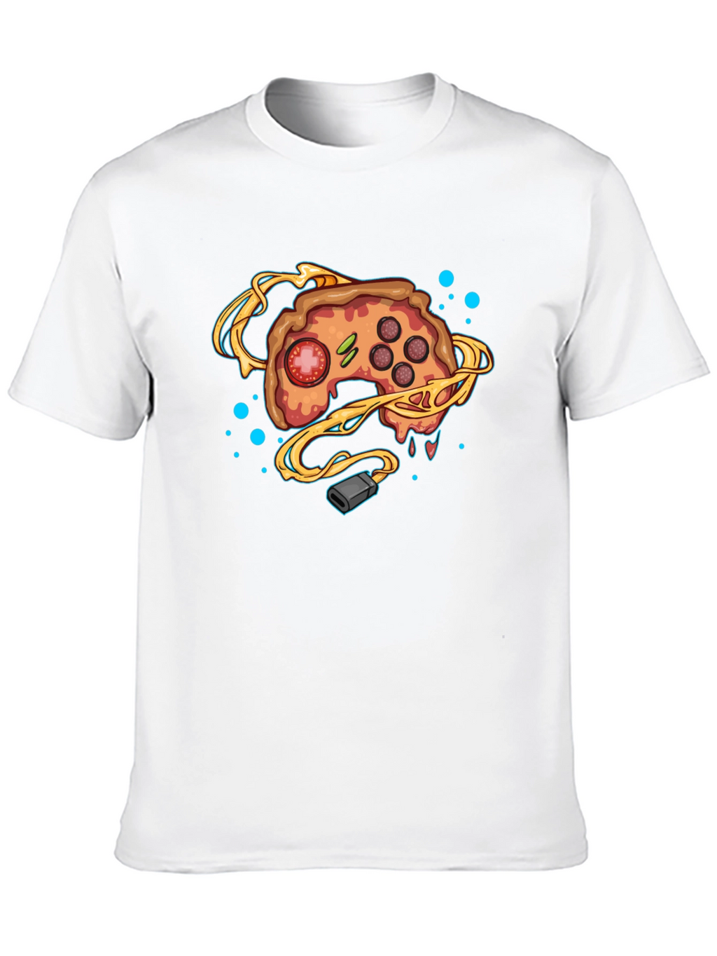 Gamer Pizza Controller Black T-Shirt