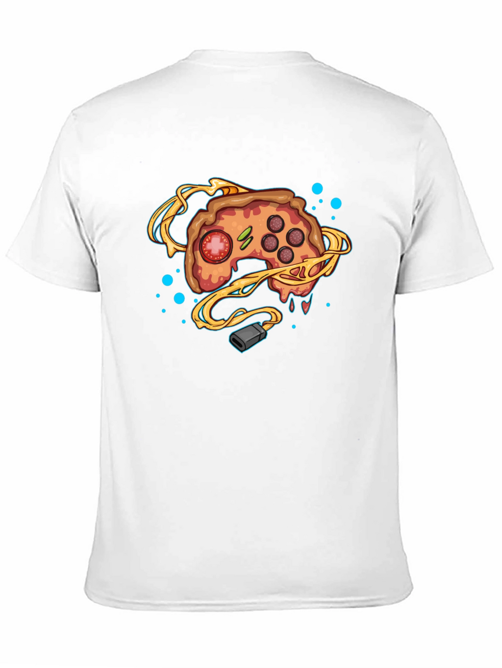 Gamer Pizza Controller Black T-Shirt