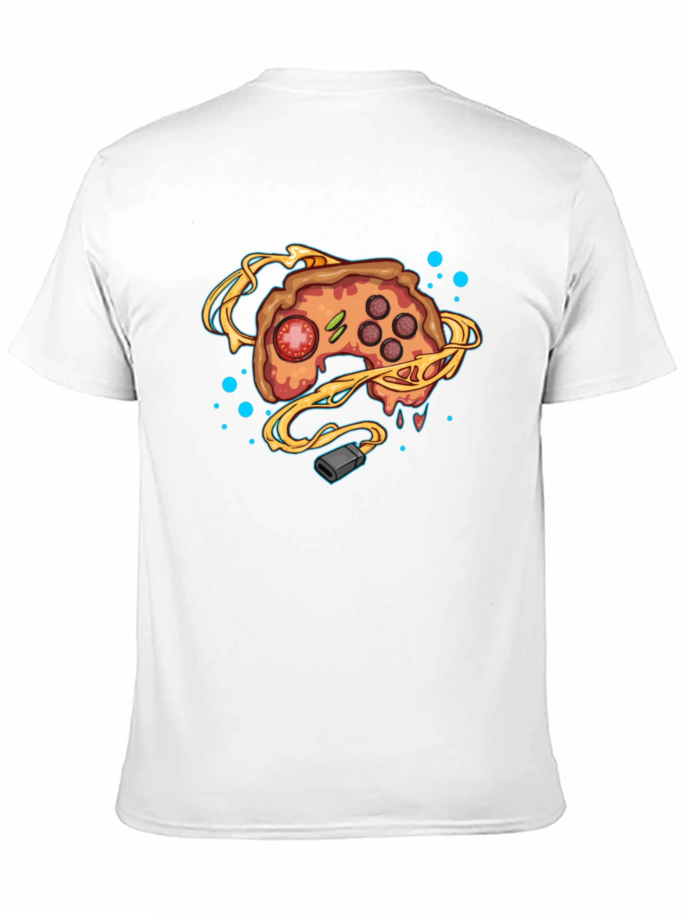 Gamer Pizza Controller Black T-Shirt