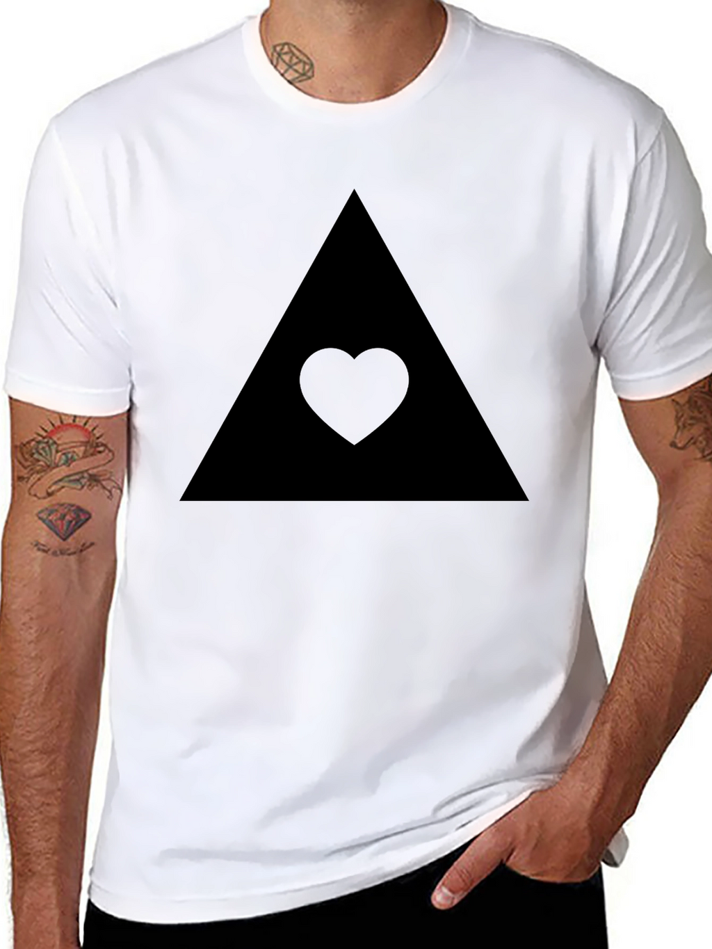 Black Triangle Heart Tee