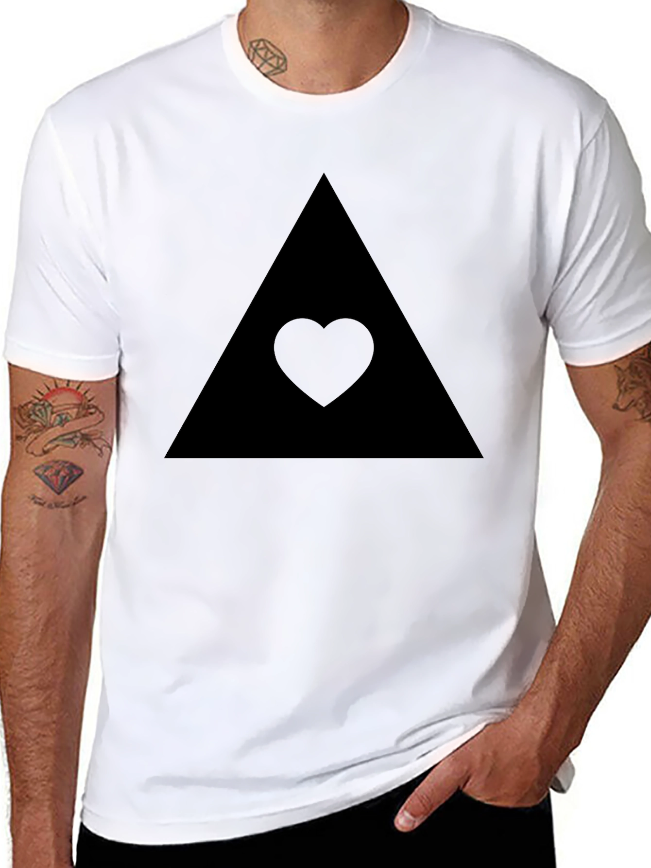 Black Triangle Heart Tee