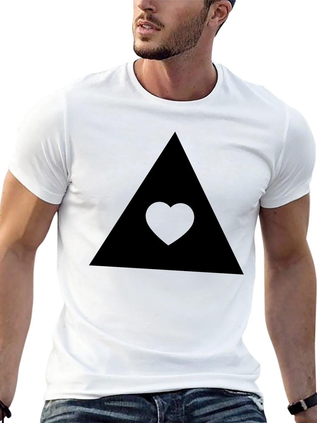 Black Triangle Heart Tee