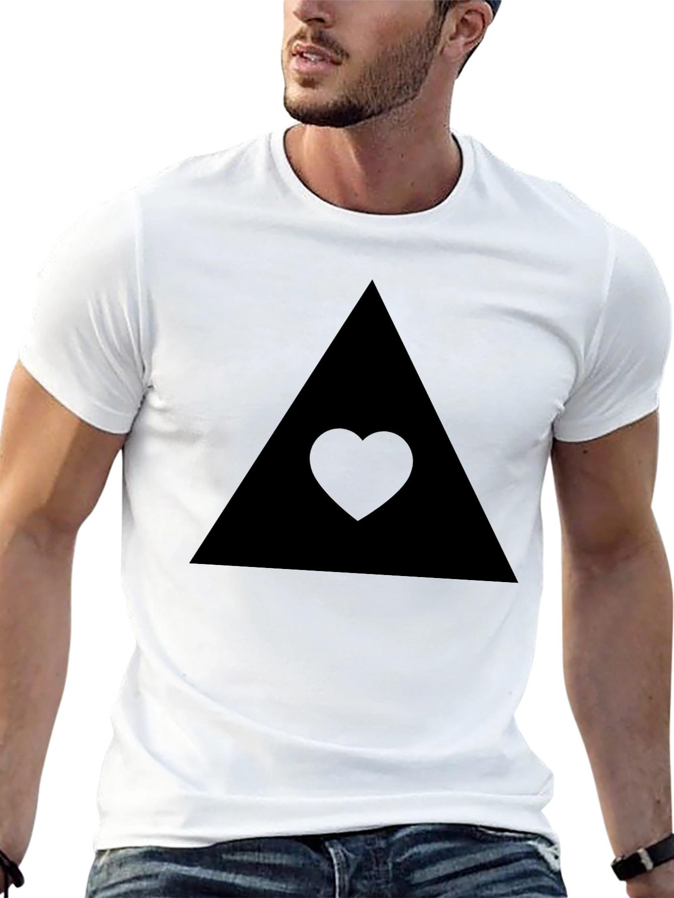 Black Triangle Heart Tee